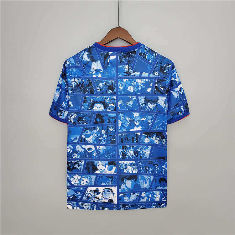 Moisture Wicking Japan 2021 Cartoon Version Blue Soccer Jersey