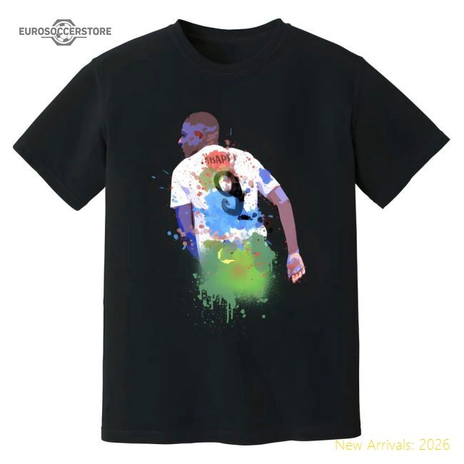 Kylian Mbappe Real Madrid Art T-shirt (black) - Supporter Edition