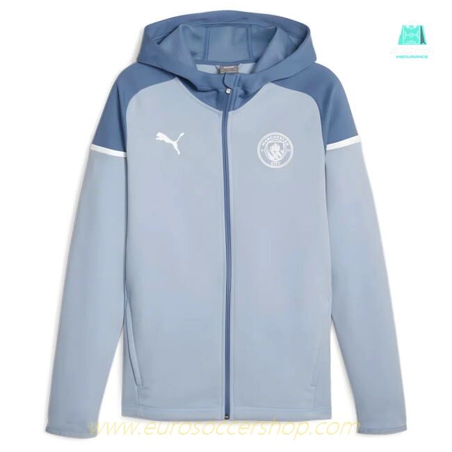 2023-2024 Man City Casuals Hooded Jacket (Blue Wash)