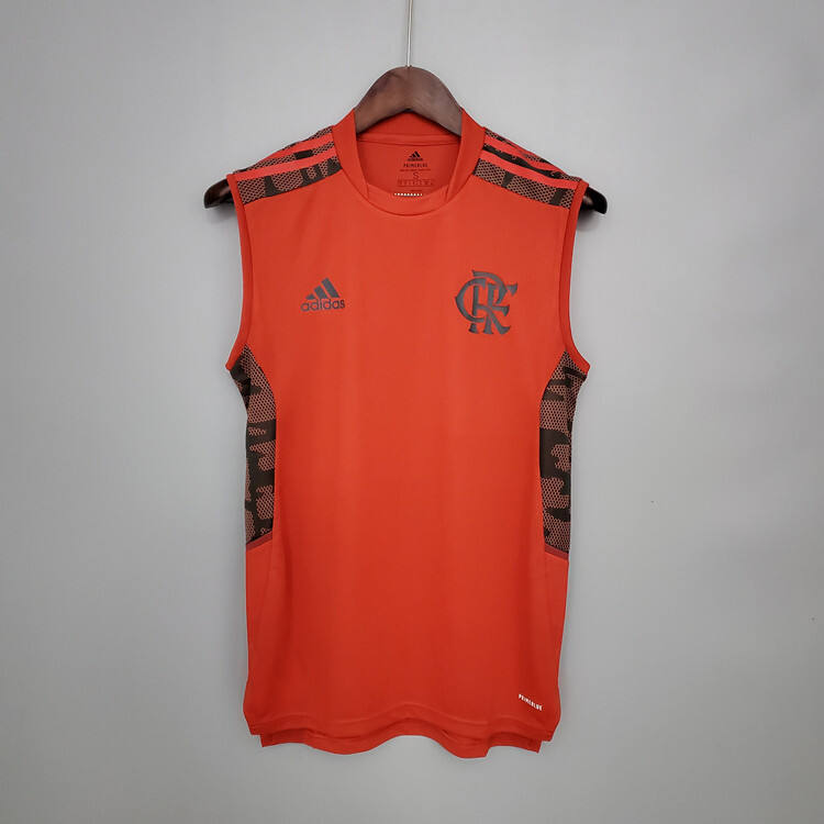 CR Flamengo Soccer Shirt Jersey 21-22 Red Training vest sleeveless -