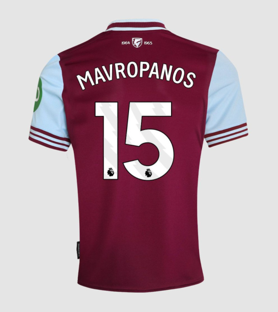 24-25 West Ham United Home MAVROPANOS 15 Football Jersey