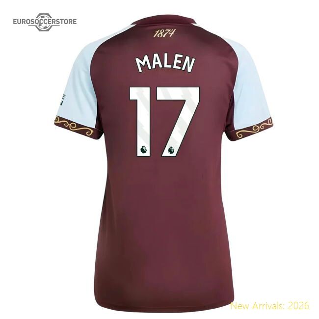 2025-2026 Aston Villa Home Elite Jersey Malen Adidas Climacool