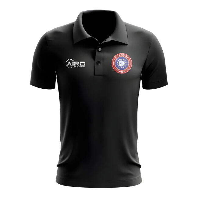 Myanmar Football Polo Shirt (Black)