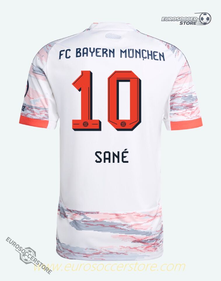 Away Jersey of Bayern Munich Featuring Sané's Number 10 for the 25-26 Season