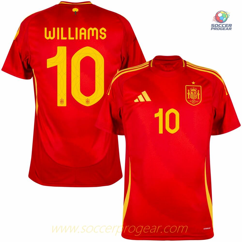 Spain Home Team Jersey 2024-2025 Edition Season Williams