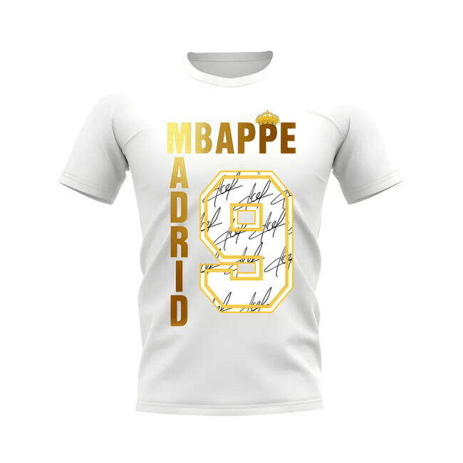 Kylian Mbappe Real Madrid Autograph T-shirt (White)