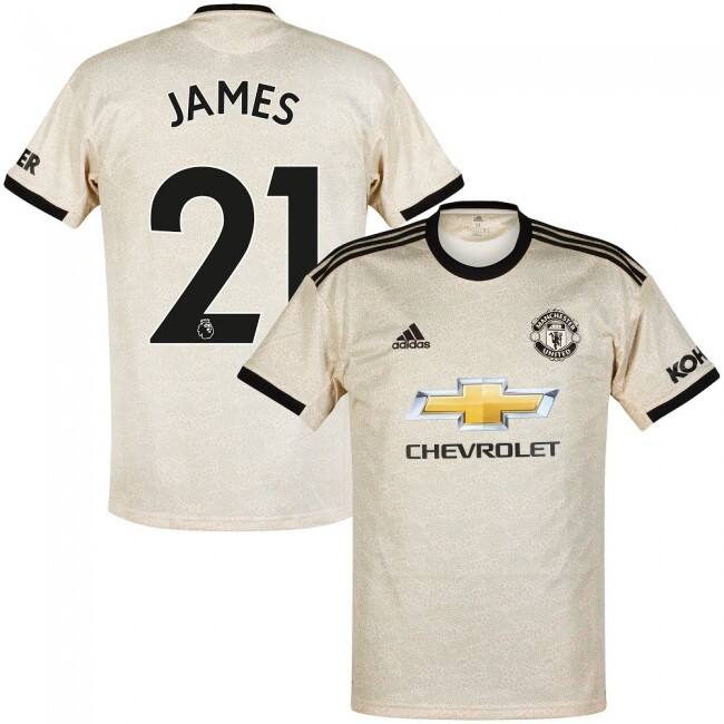 19-20 Man Utd Away Soccer Jersey Shirt JAMES 21 - Official Replica