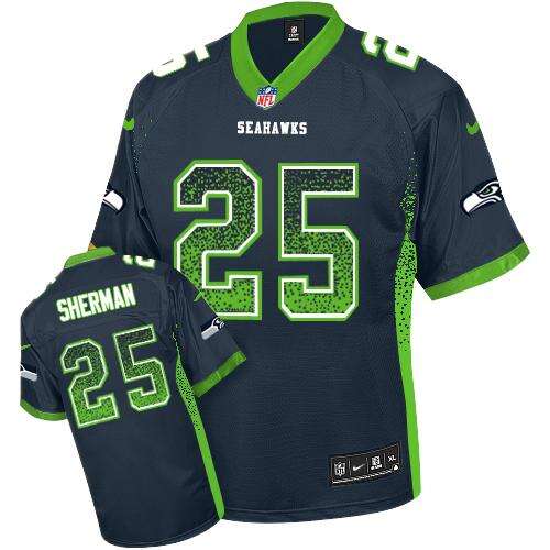 Authentic Seattle #None Blue Drift Fashion Elite NFL Jersey sports apparel