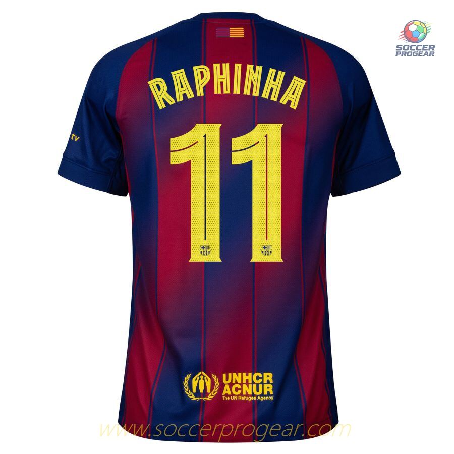 Barca Home Soccer Team Shirt 2025-2026 Season Raphinha