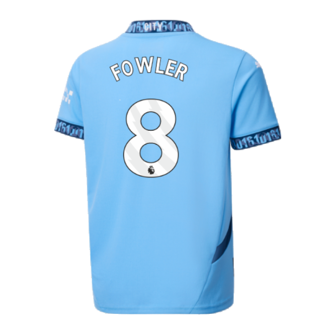 Authentic Design Football Man City Home Shirt Kids Fowler #8 Updat...