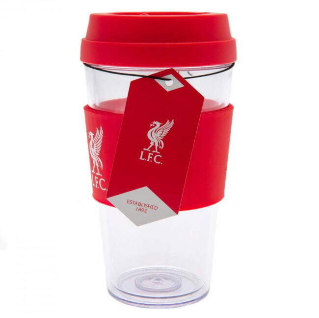 retro Liverpool FC Liverbird Silicone Grip Travel Mug
