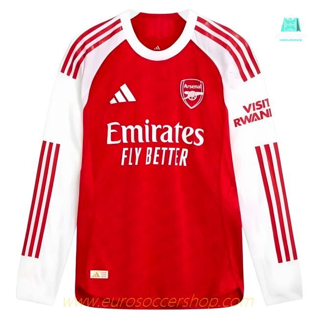 2025-2026 Arsenal Authentic Long Sleeve Home Shirt