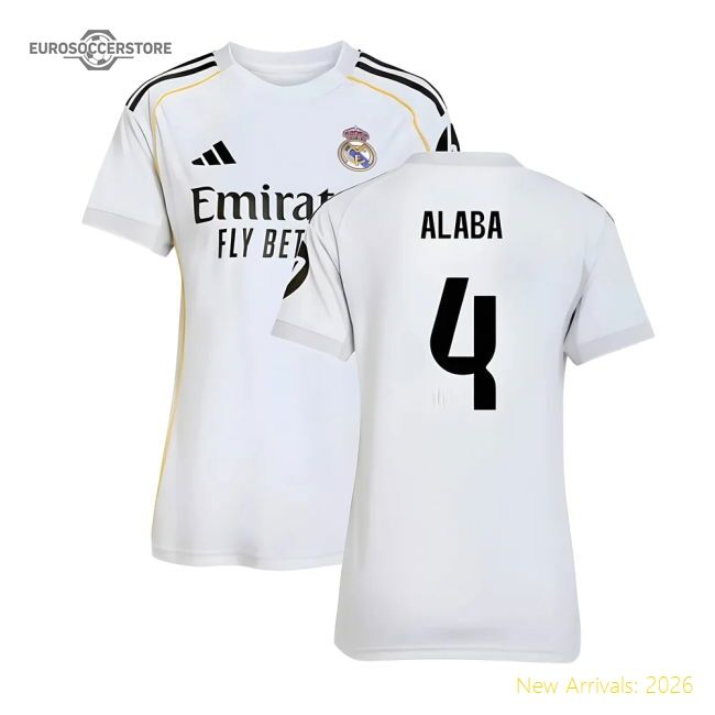 Official Home Real Madrid Alaba Jersey 2025-2026 Breathable