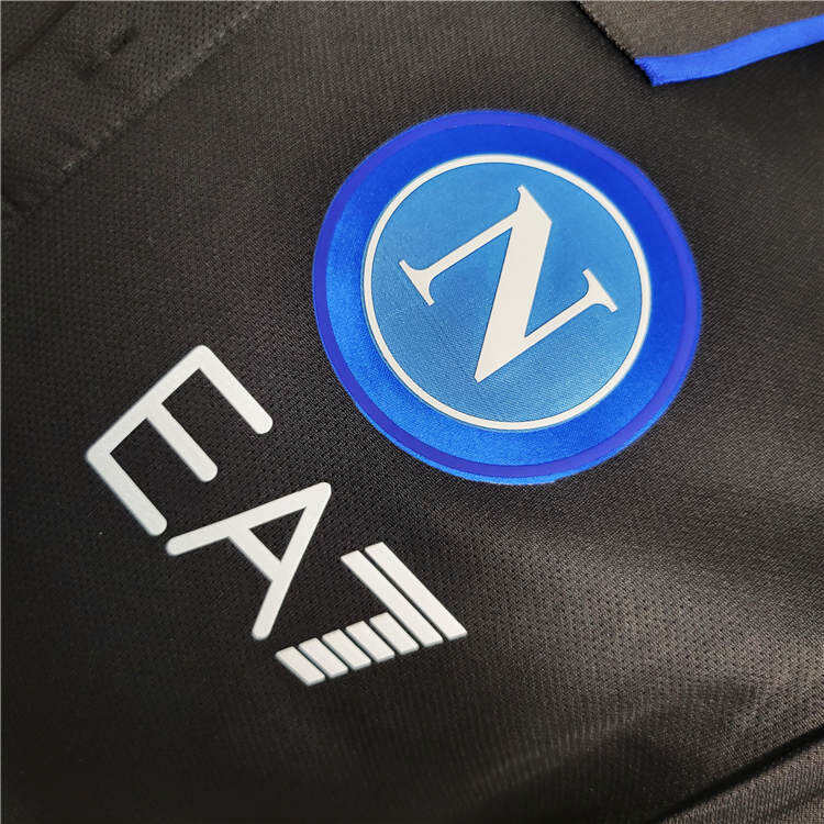 NapoliNaples 2324 Black Polo Shirt Football Shirt - Official Replica