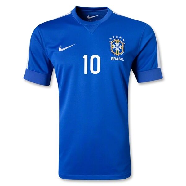 High Performance 2013 Brazil 10 RONALDINHO Blue Away Jersey Shirt
