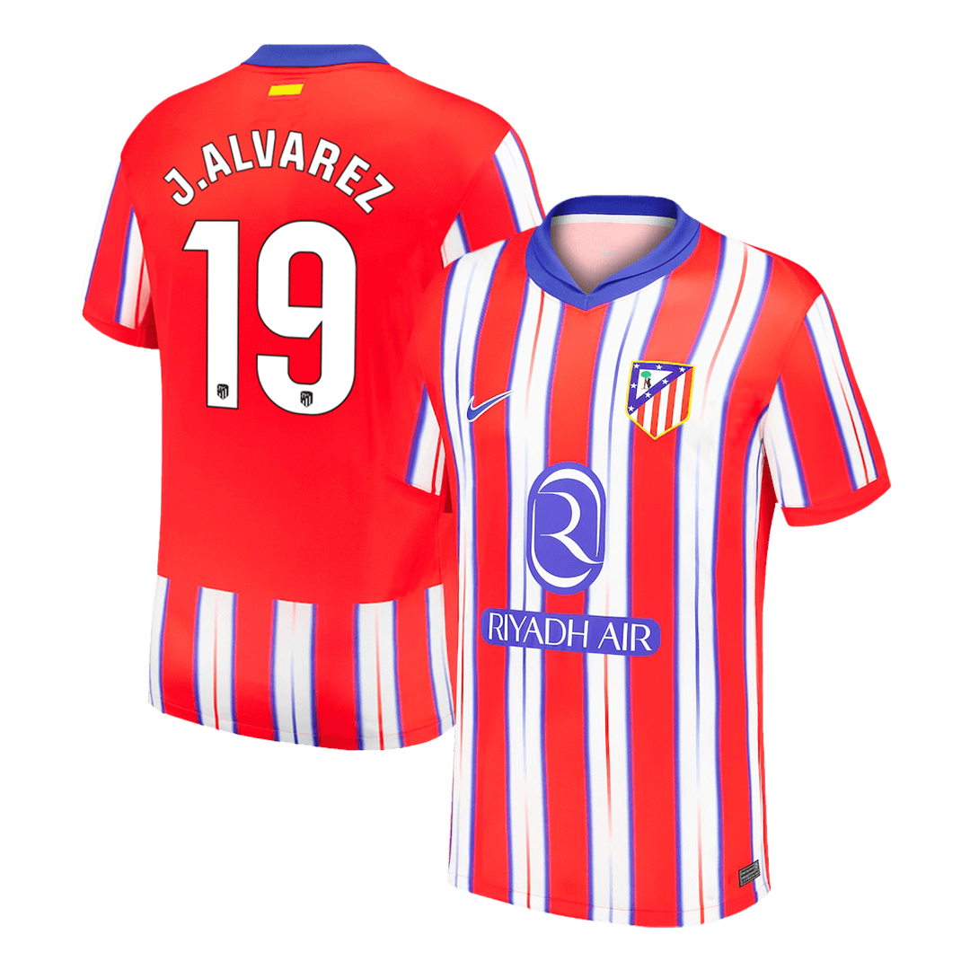Atletico Madrid 2425 Home Football Shirt 19 J ALVAREZ - Official