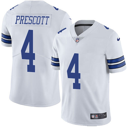 Authentic Dallas Cowboys #4 D. Prescott White None Limited NFL Jersey