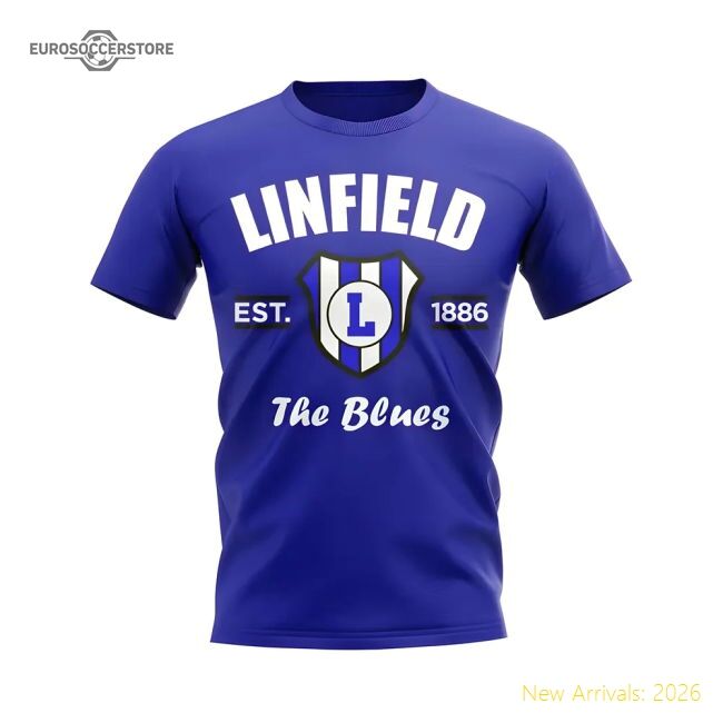 Performance Linfield Established Football T-Shirt (Blue)