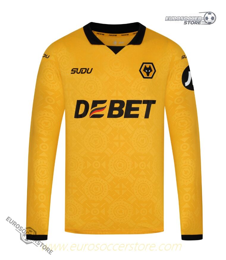 Wolverhampton Wanderers 25-26 Season Home Long Sleeve Football Jersey