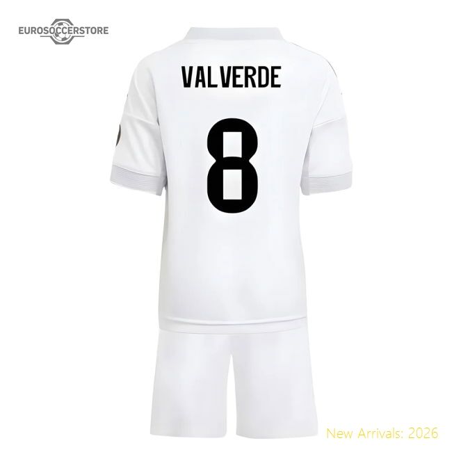 Top-grade 2025-2026 Real Madrid Home Mini Kit (valverde 8)
