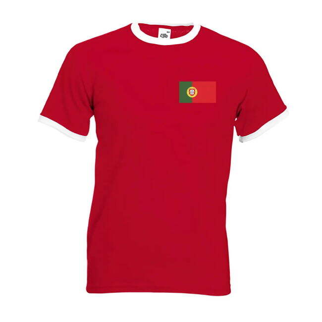 Cristiano Ronaldo Portugal Ringer Tee (Red) Oranje Netherlands
