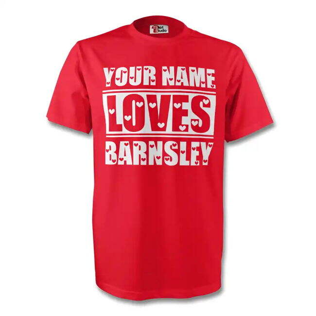 Retro Your Name Loves Barnsley T-shirt (red) for Training Session