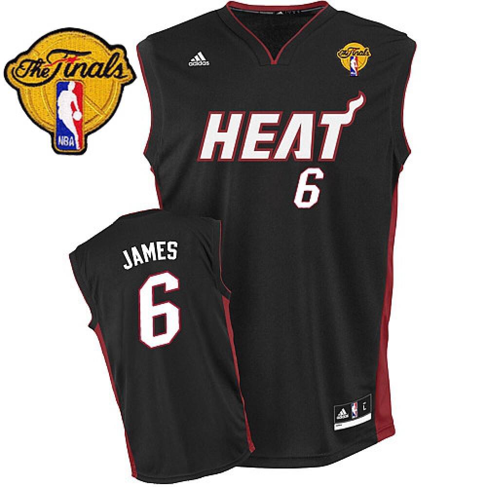 Authentic Men's Miami Heat #6 LeBron Black Basketball Jersey