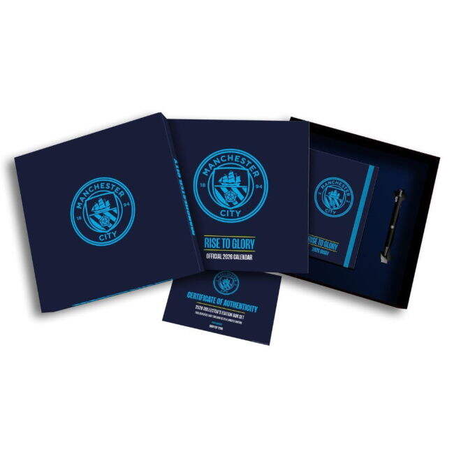 Modern Manchester City FC Calendar & Diary Musical Gift Box 2026 fo...