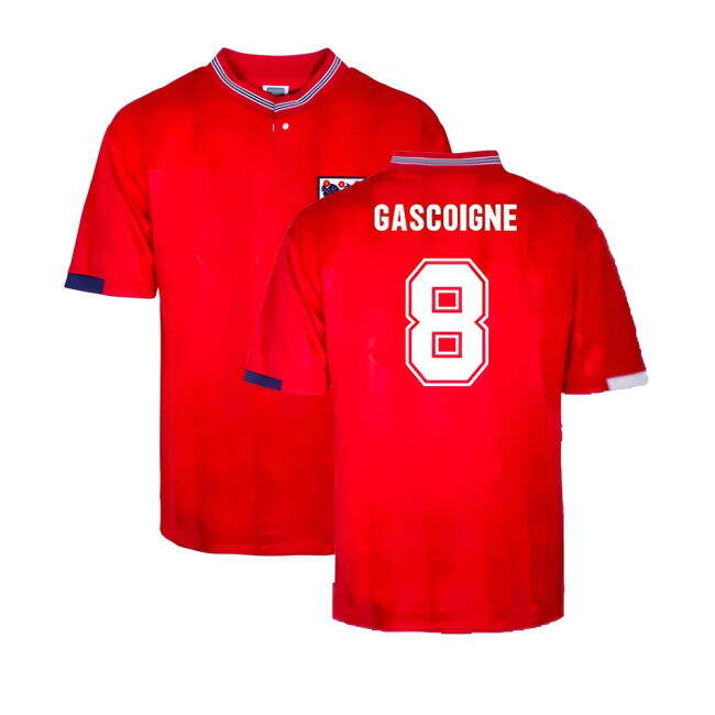 Gascoigne 8 Replica Quality England Away Fan Jersey (Adults)