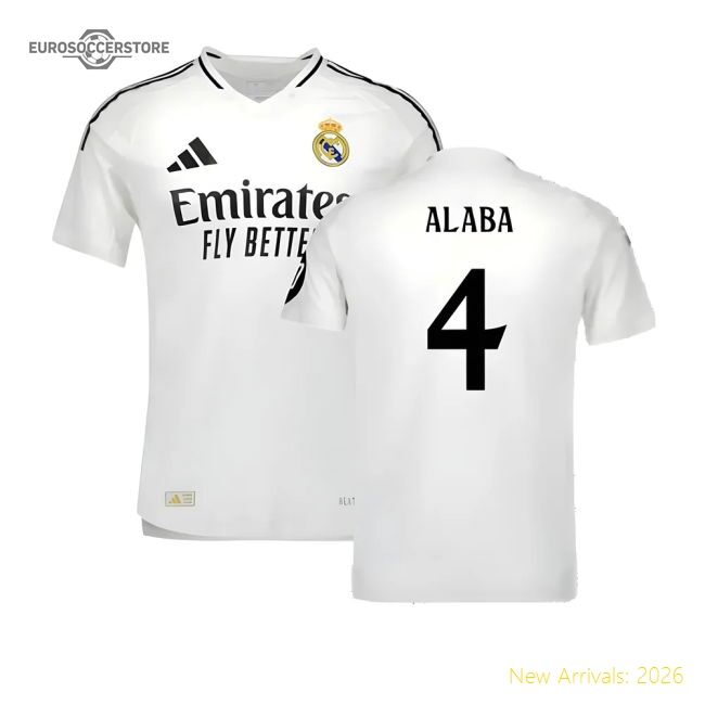 First-class 2024-2025 Real Madrid Authentic Home Jersey (alaba 4)