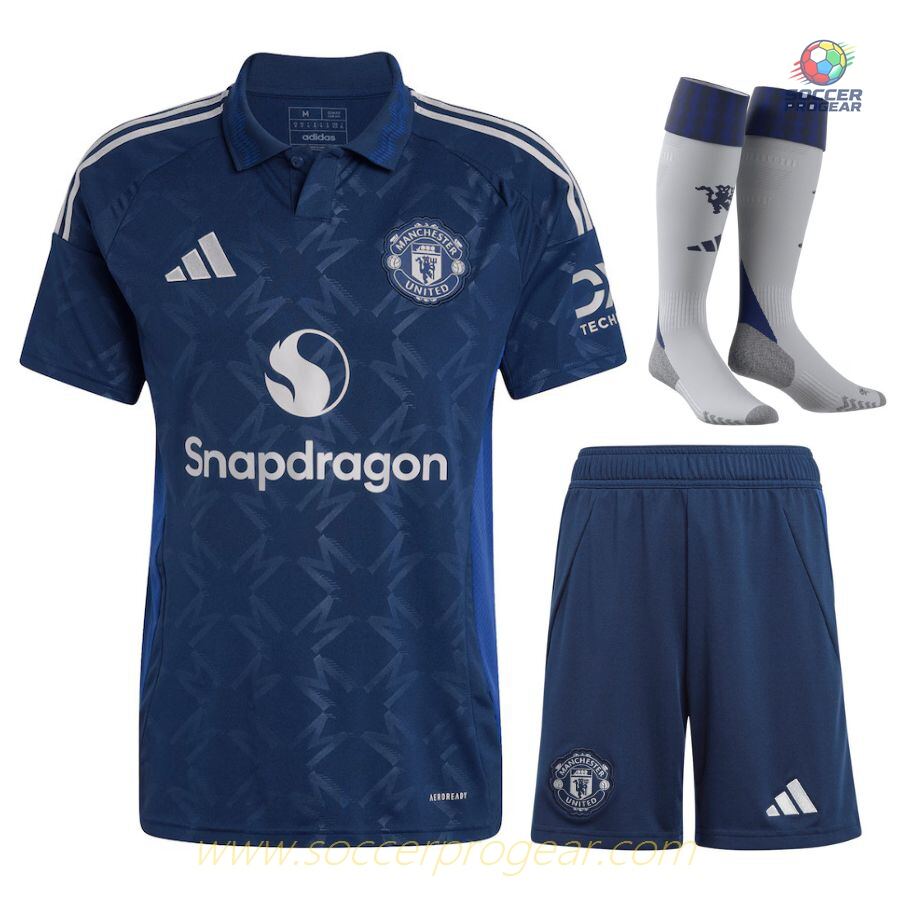 Manchester United Away Child Kit Soccer Shirt 2024-25 Edition