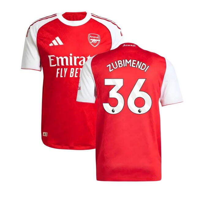 2025-2026 Arsenal Authentic Home Shirt (Zubimendi 36) (Match Day)