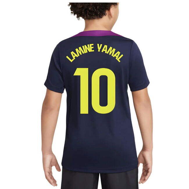2025-2026 Barcelona Strike Training Shirt (Purple) - Kids (Lamine Yamal 10)