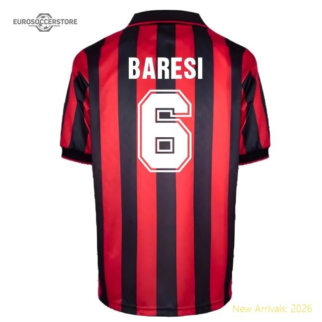 Ac Milan Baresi Authentic Home Jersey Italian Football Kappa Kombat