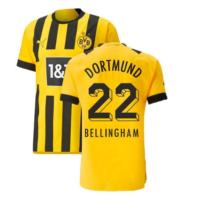 Borussia Dortmund Authentic official style Home Shirt 2022-2023 (Adult