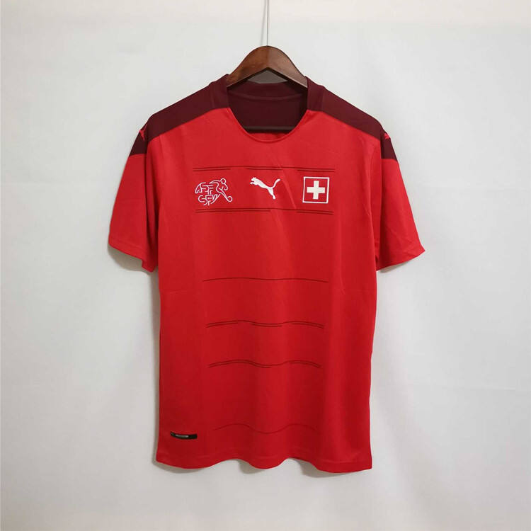 SwitzerlandSuisse Euro 2020 Home Red Soccer Jersey Football Shirt -