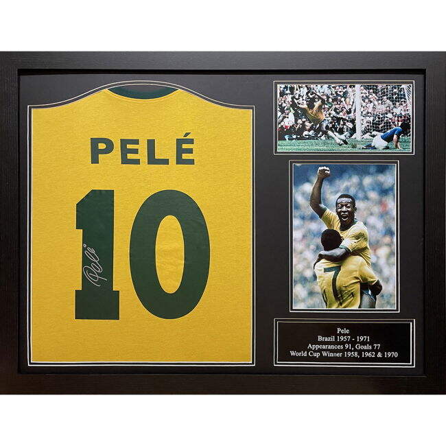 Team Brasil 1970 Pele Signed Shirt (Framed) Cup Player Premium