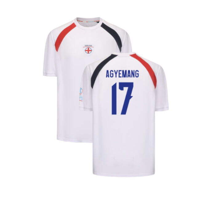 2025 England WEC Poly T-Shirt (White) - Mens (AGYEMANG 17)