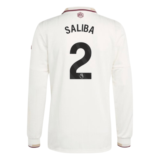 2025-2026 Arsenal Authentic Long Sleeve Third Shirt (Saliba 2)