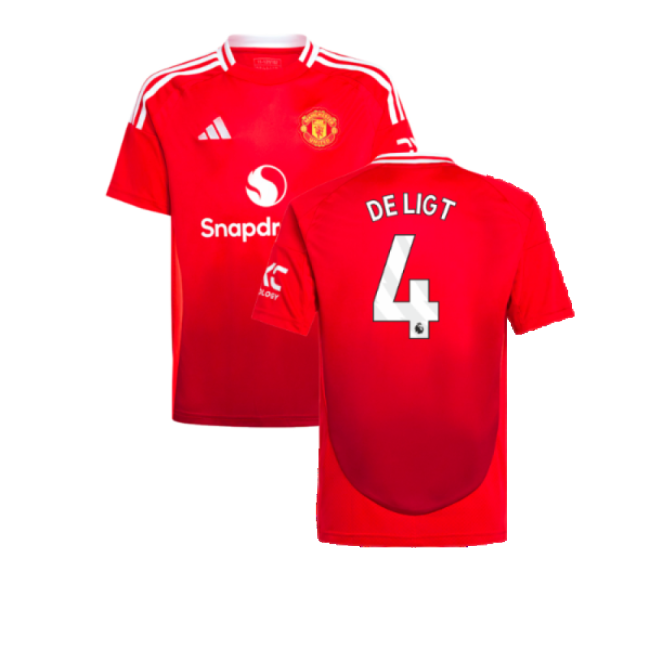 2024-2025 Man Utd Home Shirt (Kids) (De Ligt 4) - high quality