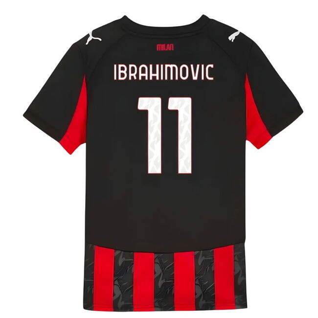Acm Ac Milan Home Shirt Kids Ibrahimovic #11 Match Quality Authent...