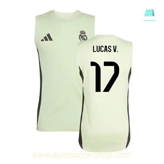 2025-2026 Real Madrid Sleeveless Training Jersey (Almost Lime) (Lucas V. 17)