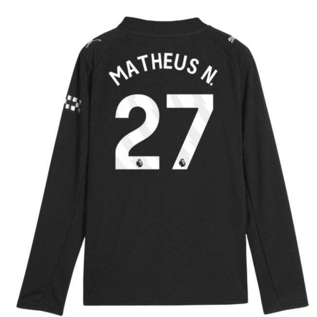 2025-2026 Man City Long Sleeve Away Shirt (Kids) (Matheus N. 27)