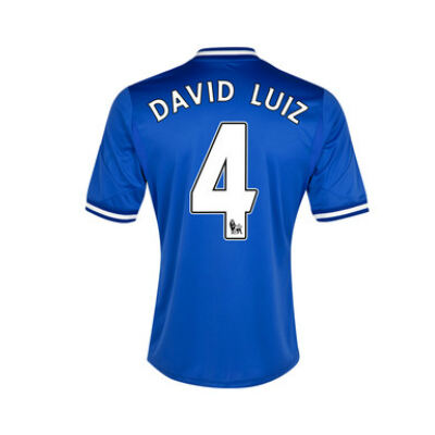 High Performance 13-14 Chelsea 4 David Luiz Blue Home Soccer Jersey