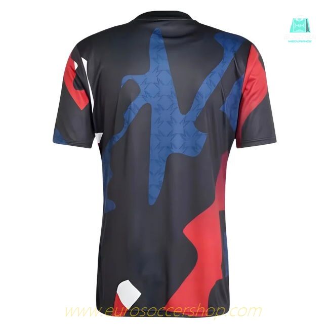 2024-2025 Man Utd Pre-Match Jersey (Black) (Mainoo 37)