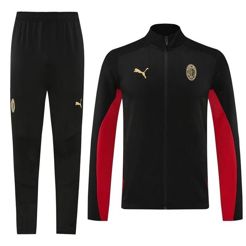 AC Milan 2425 Black Full Zipper Jacket - Official Replica 9244