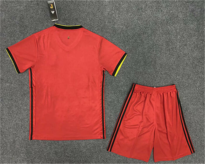 Official Belgium 20-21 Euro Soccer Shirt Red Kids KitShirtShorts