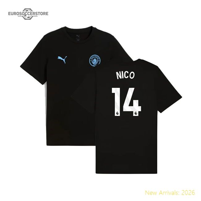 Official 2025-2026 Man City Ftbless Tee (black) (nico 14) - Premium