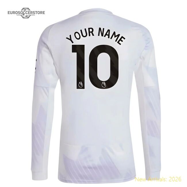 Official 2025-2026 Man Utd Long Sleeve Away Shirt (your Name)