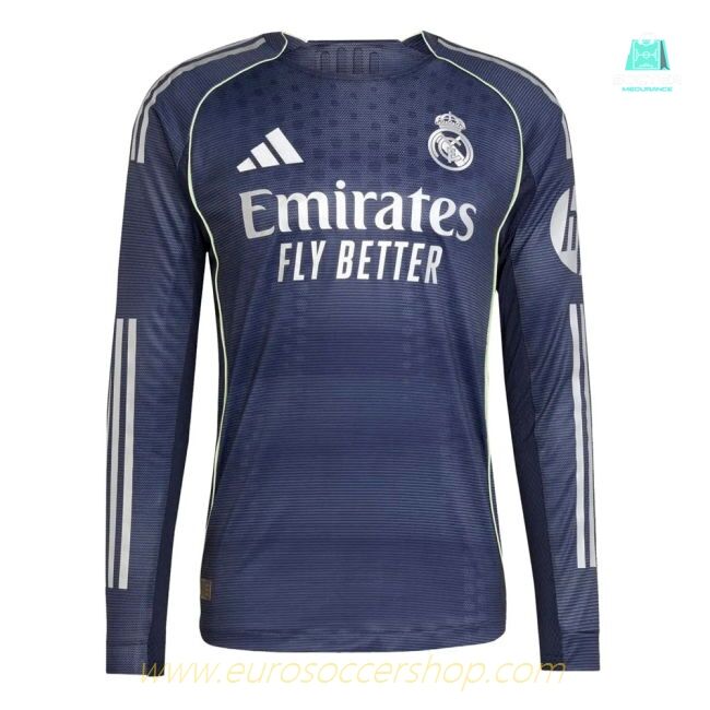 2025-2026 Real Madrid Long Sleeve Away Shirt (Mbappe 10)